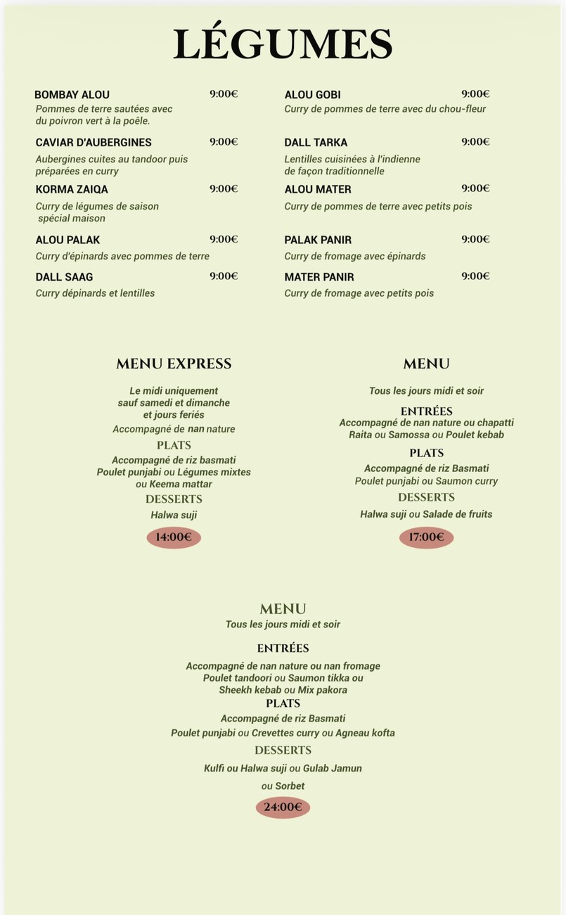 ZAIQA DE PUNJAB CLASSIC RESTAURANT menu 3