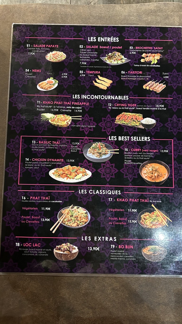 Thaï Corner Gennevilliers menu 1