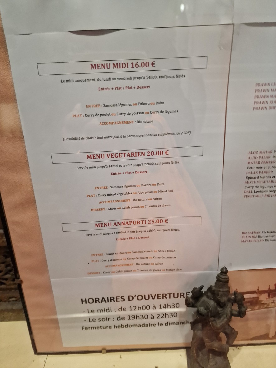 Annapurti menu 4