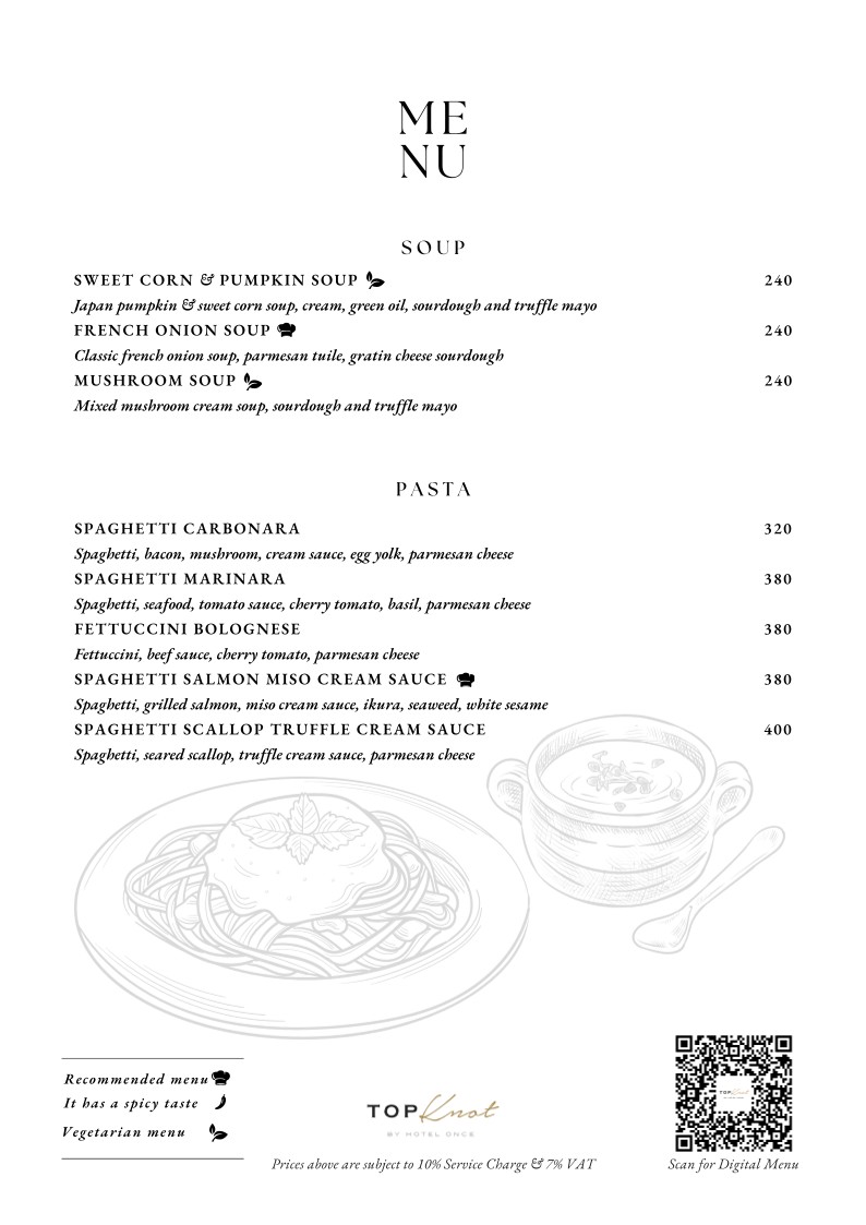 Top Knot Rooftop Bar & Restaurant menu 1