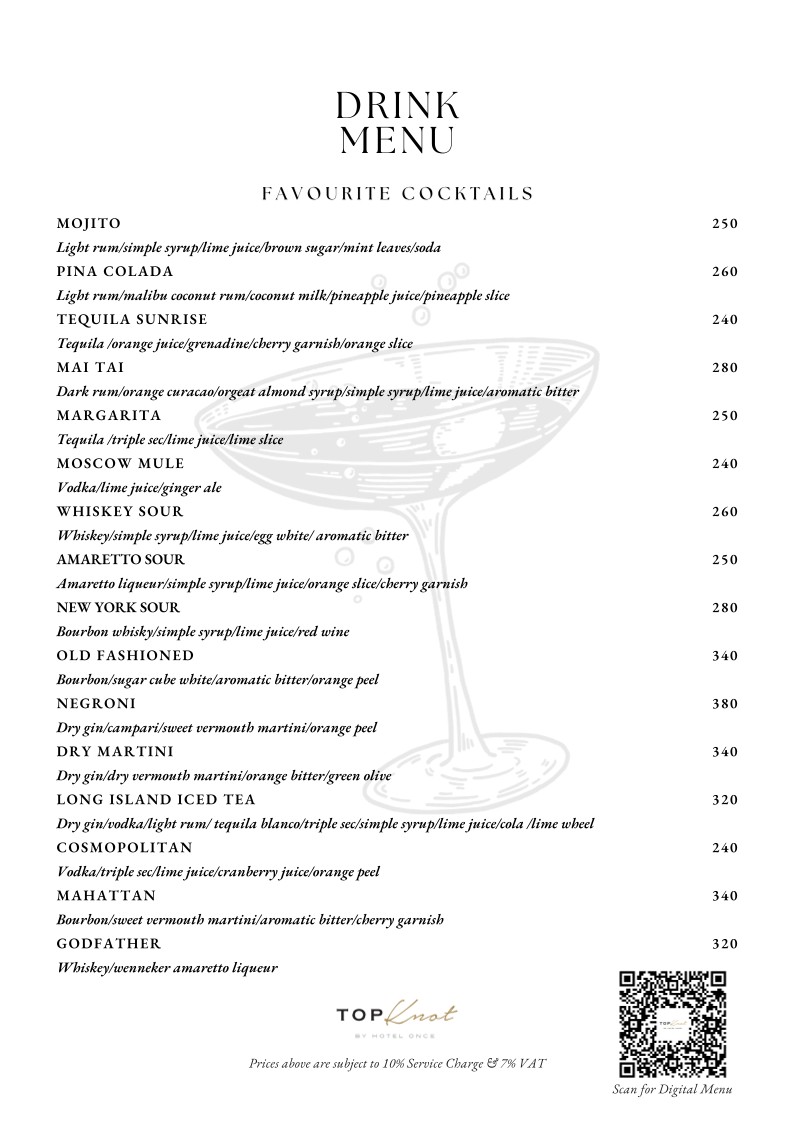 Top Knot Rooftop Bar & Restaurant menu 8