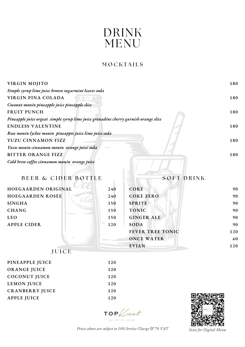Top Knot Rooftop Bar & Restaurant menu 9