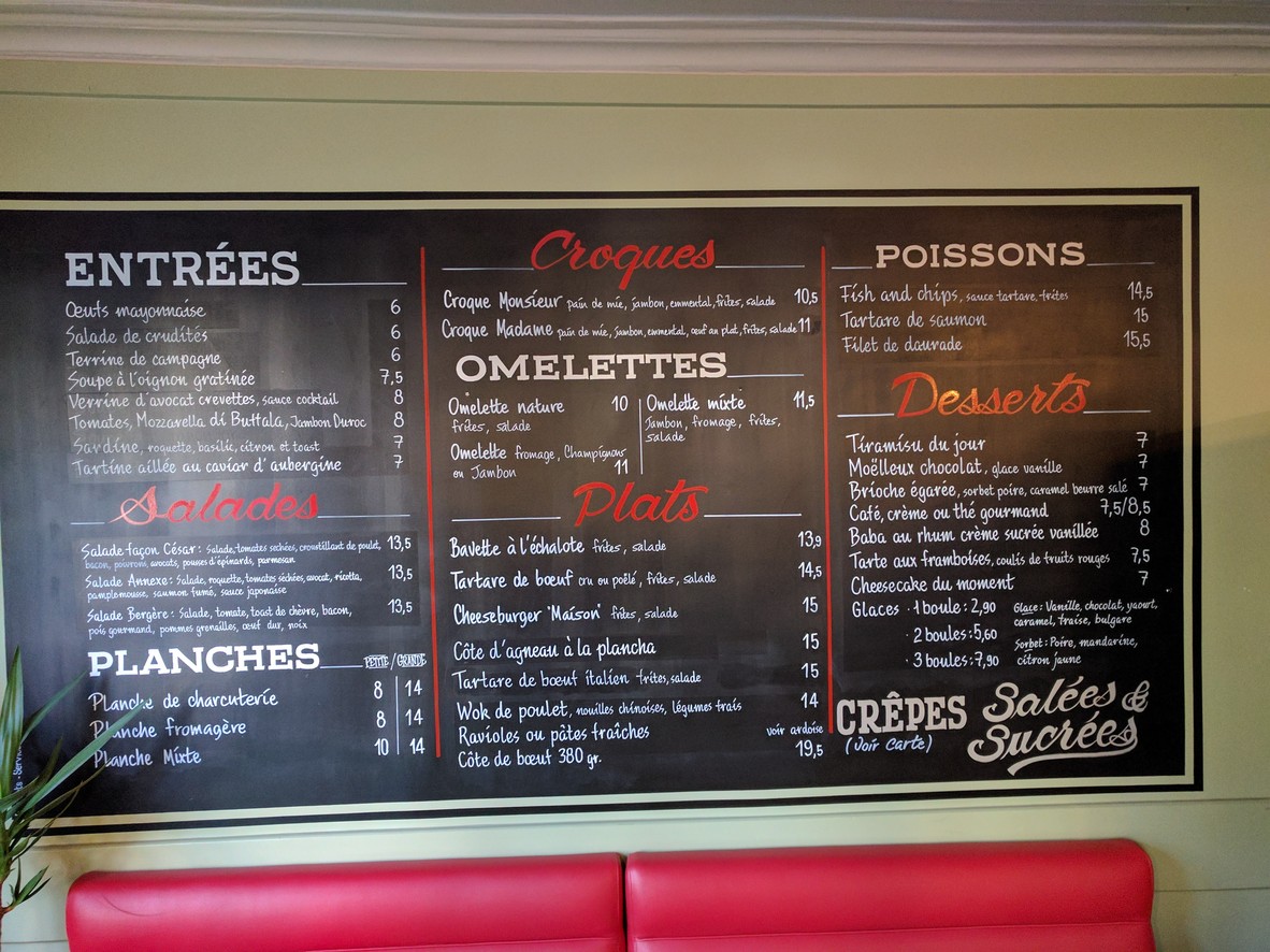 L'annexe Restaurant menu 1