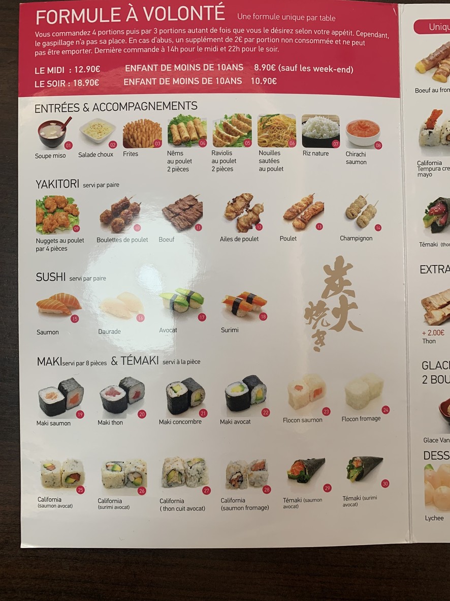 Sushi Paradise menu 2