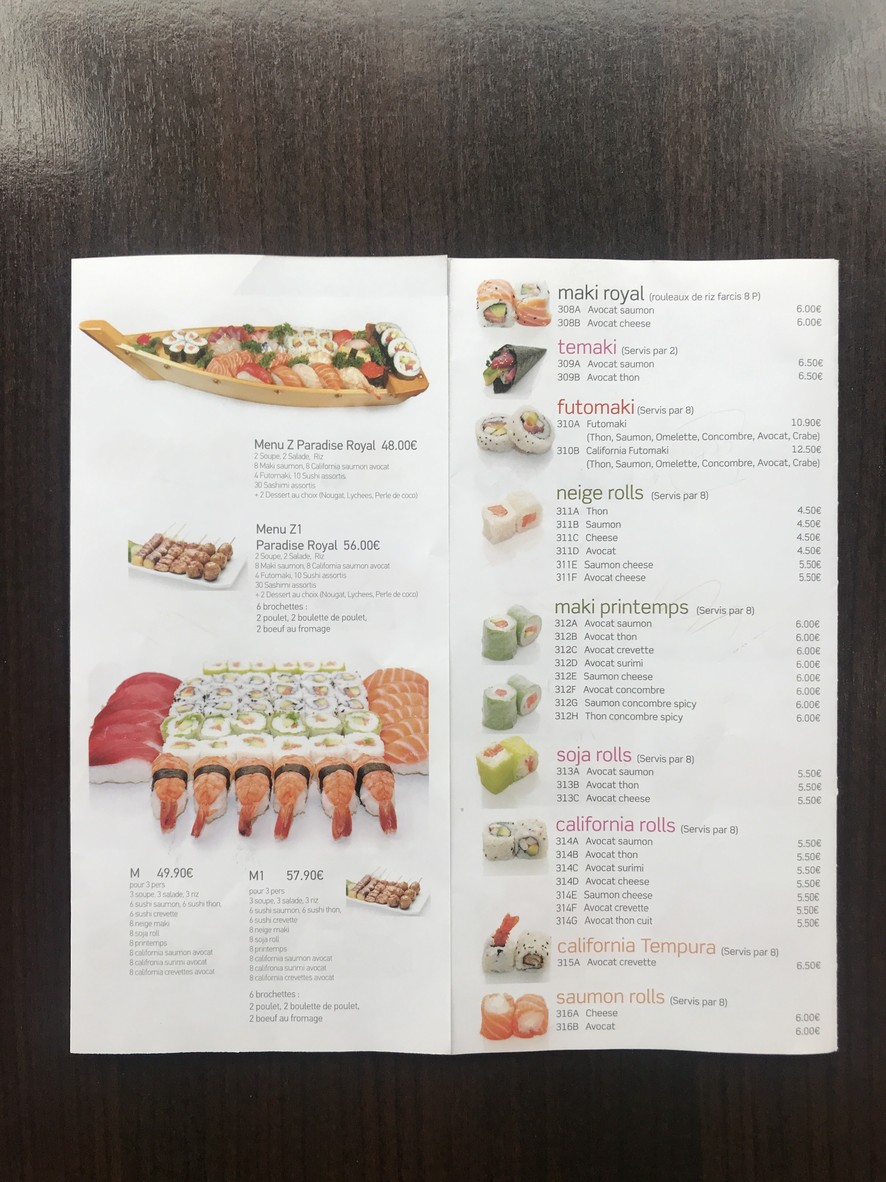 Sushi Paradise menu 6