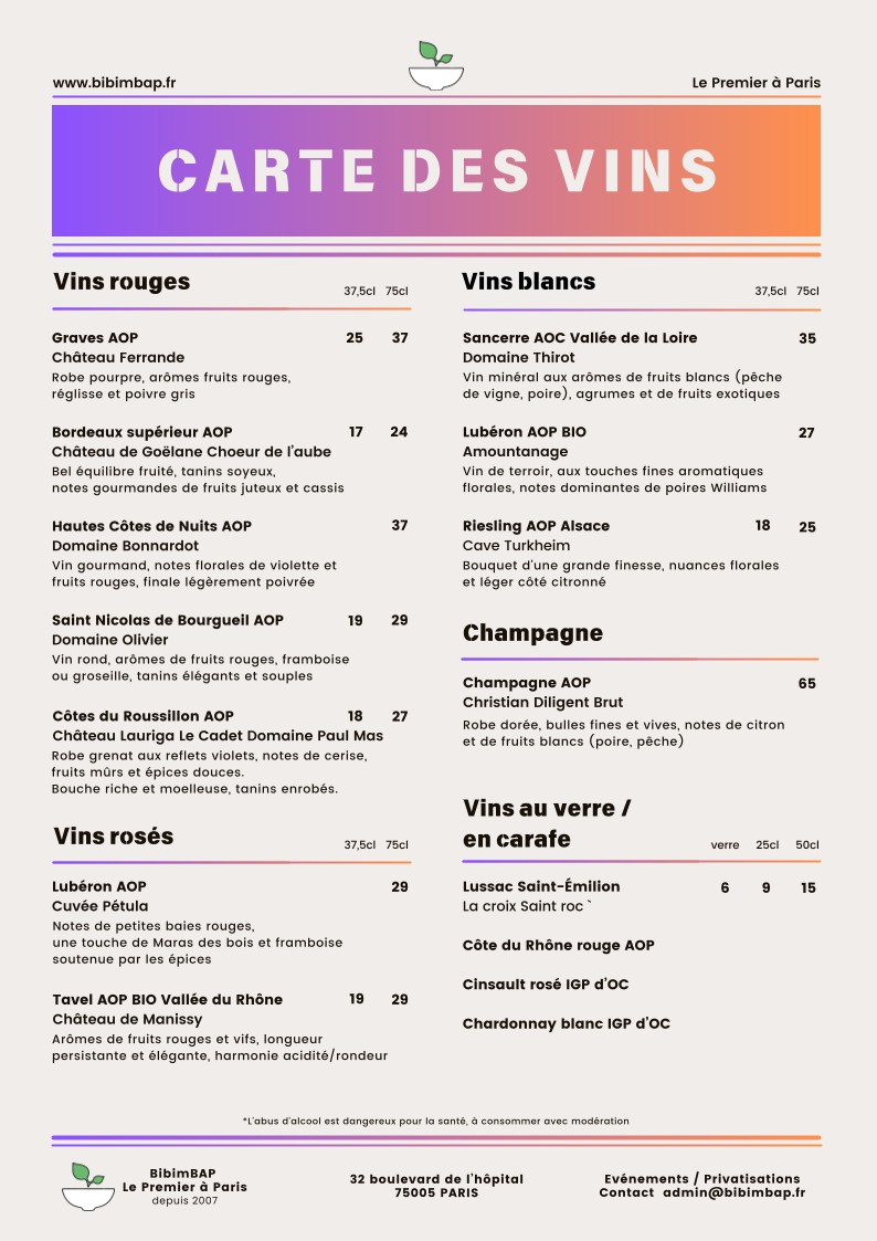 Bibimbap menu 4