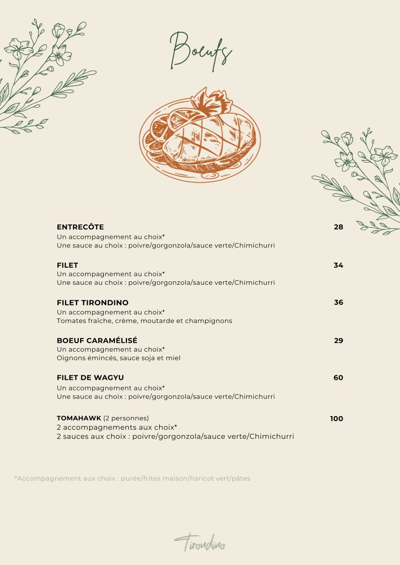 Tirondino menu 5