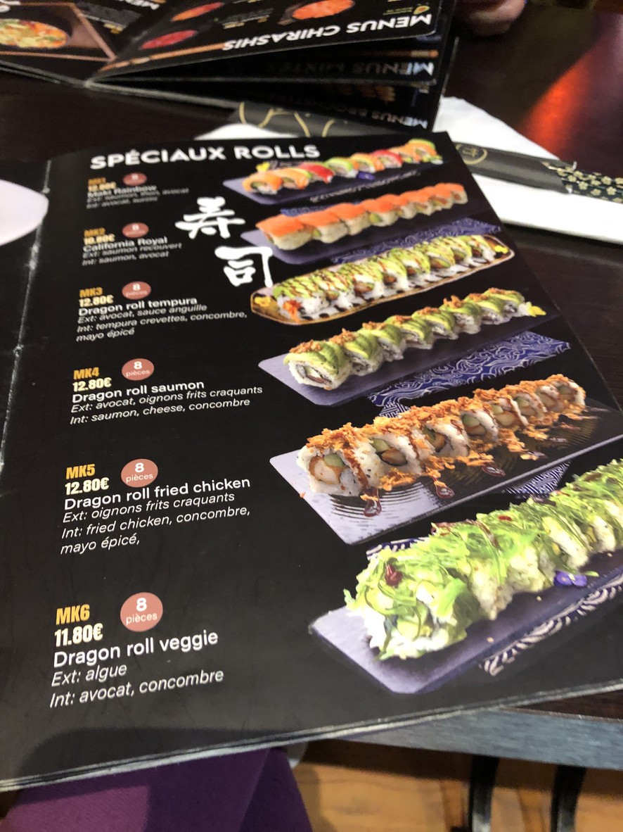 Sushi Fujitomy menu 2