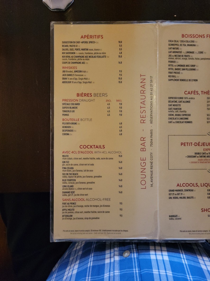 Fourteen Cafe menu 2