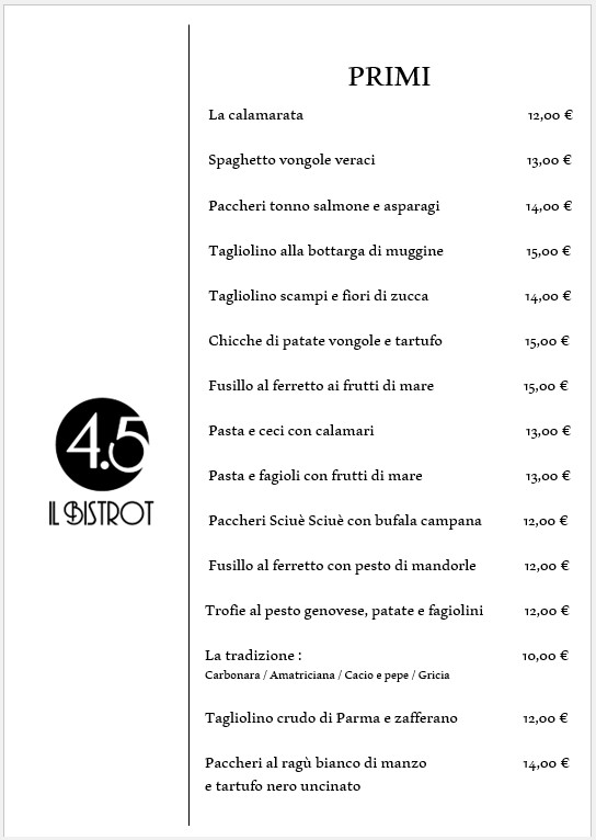 BISTROT 4.5 menu 2