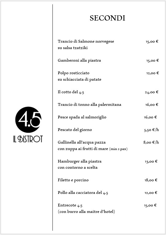 BISTROT 4.5 menu 3