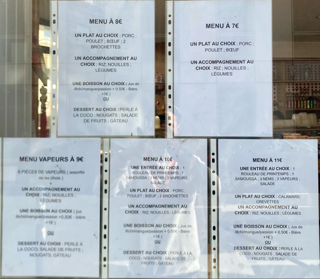 Traiteur Paris Est menu 1