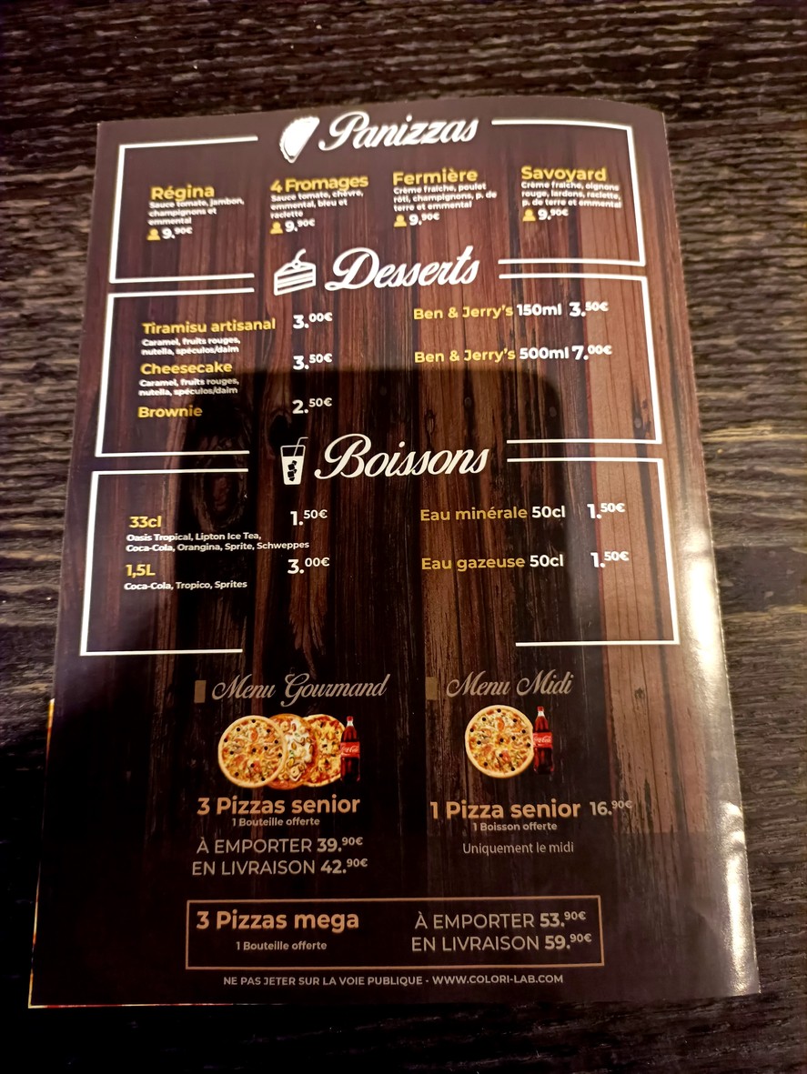 Woodiz Châtillon menu 3
