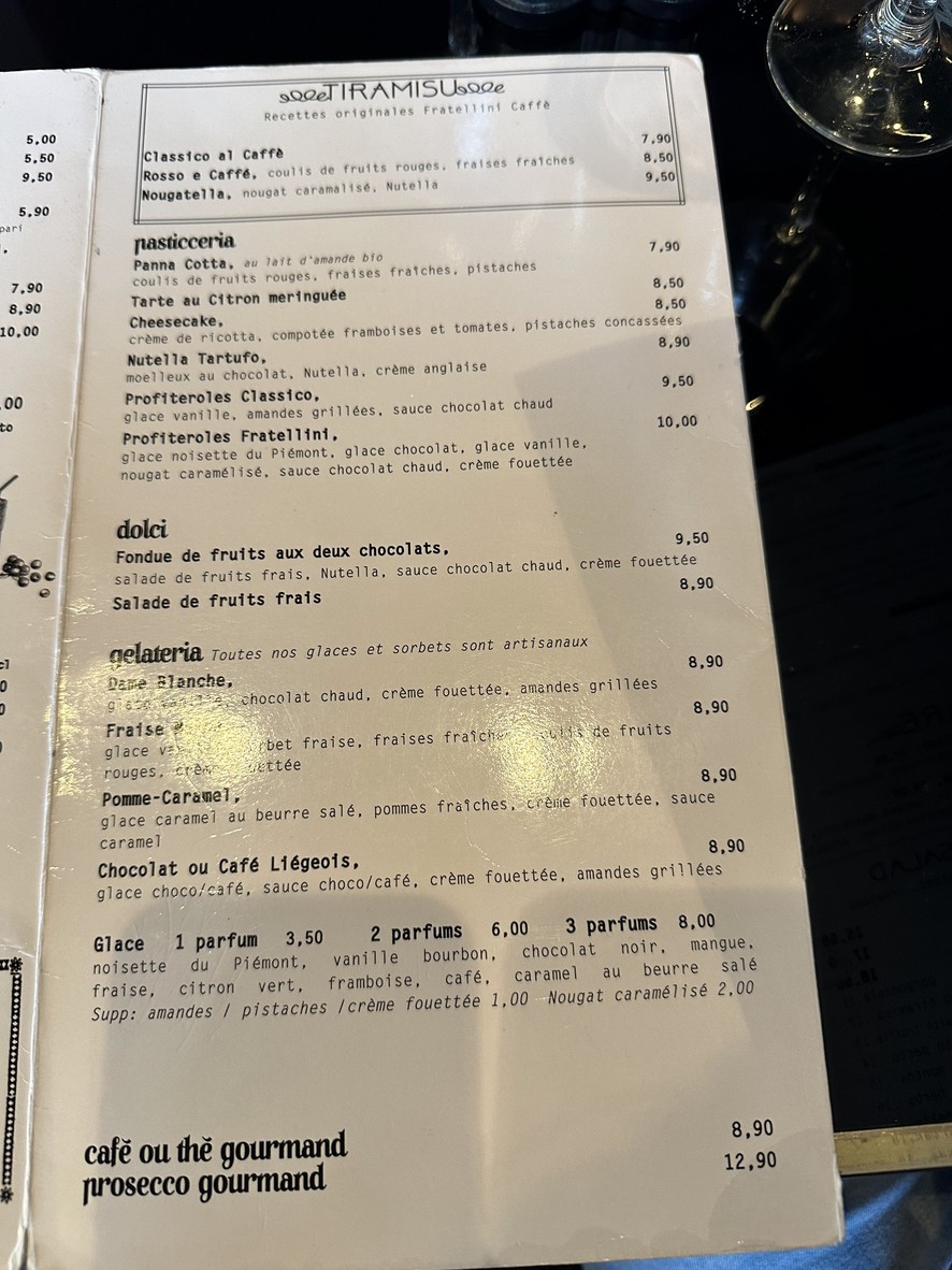 Fratellini Caffè menu 2