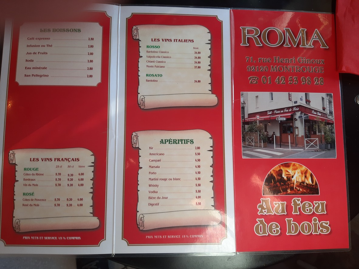 Pizza Roma menu 1
