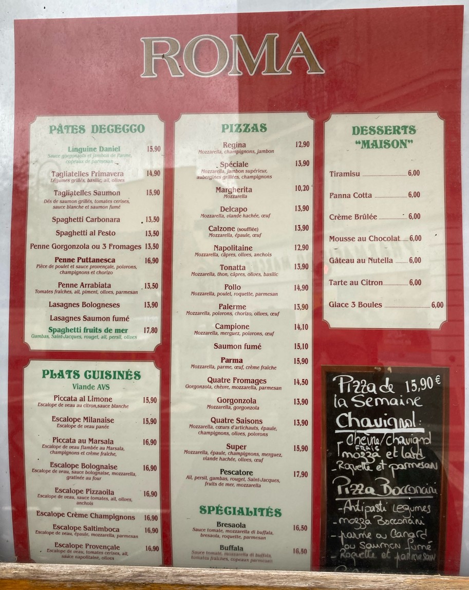 Pizza Roma menu 2