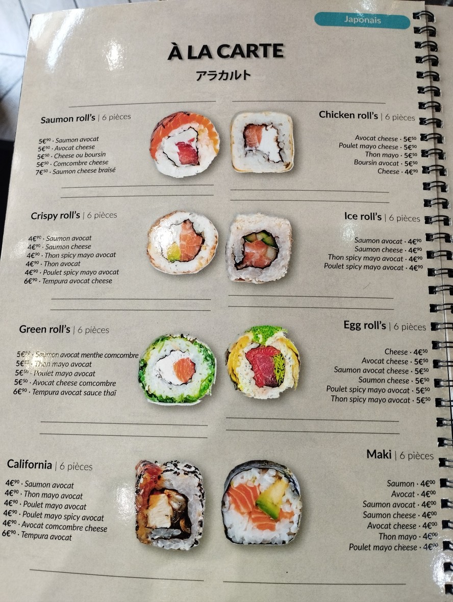 The Place Bondy Thai & Sushi menu 2