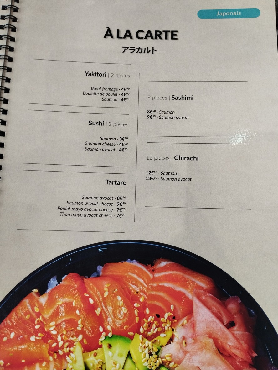 The Place Bondy Thai & Sushi menu 3