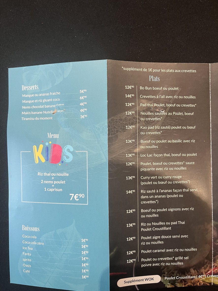 The Place Bondy Thai & Sushi menu 9