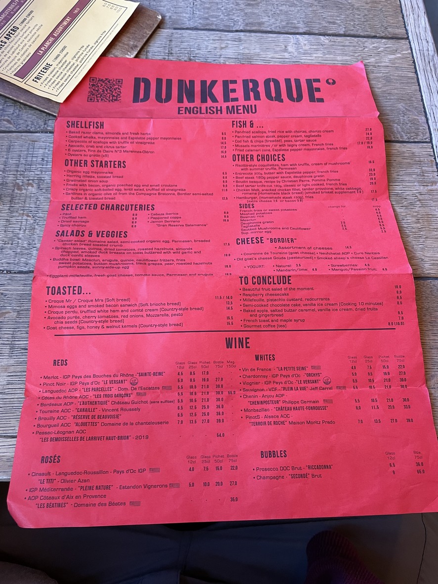 Café DUNKERQUE menu 1