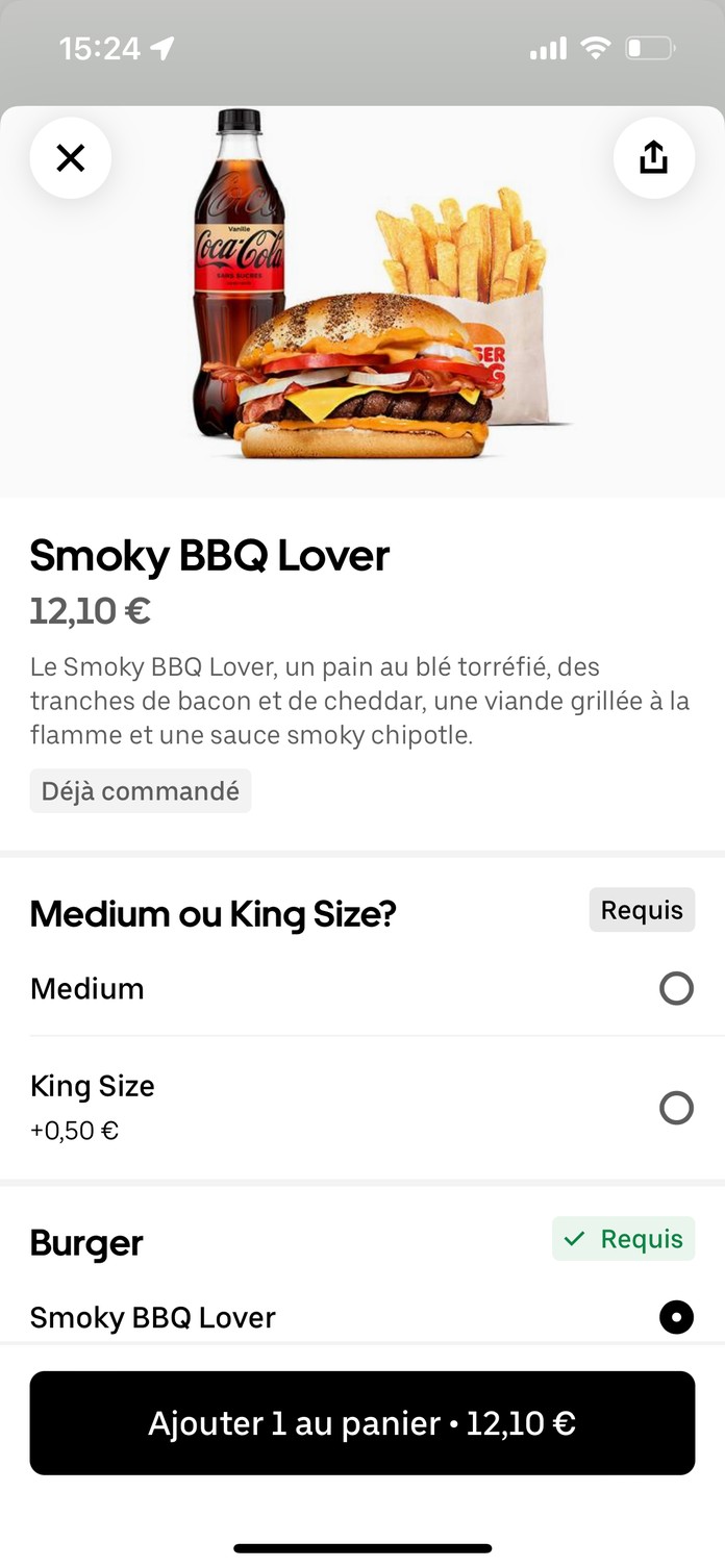 Burger King menu 1