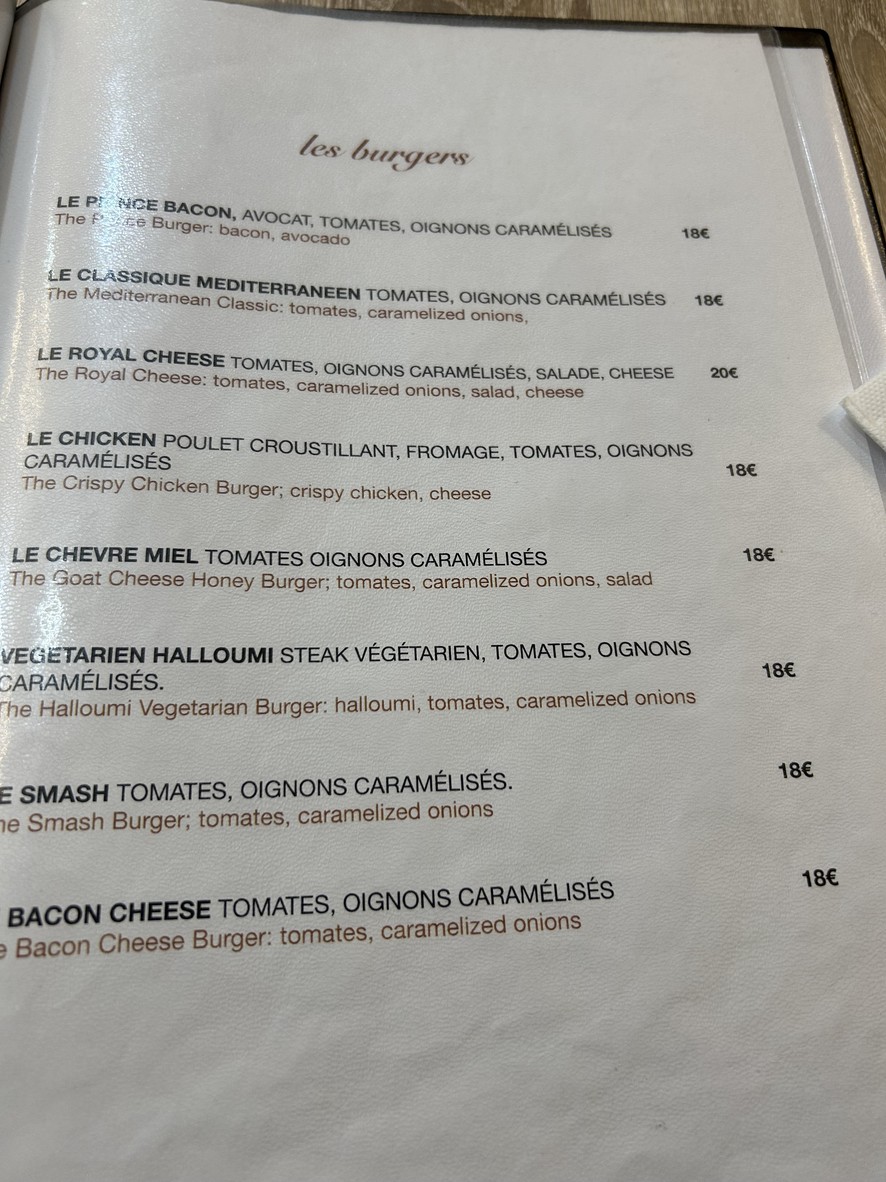 La Table du Prince menu 4