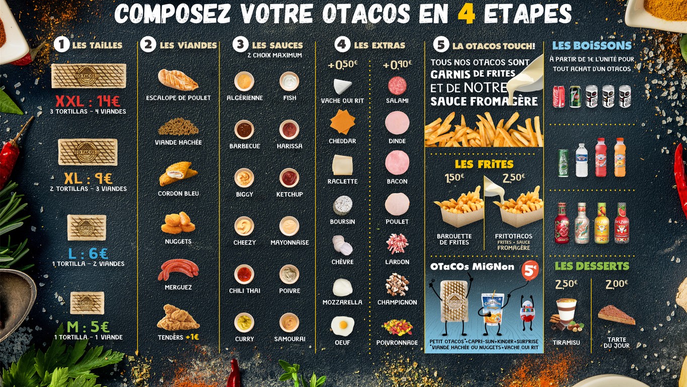 O'Tacos menu 1