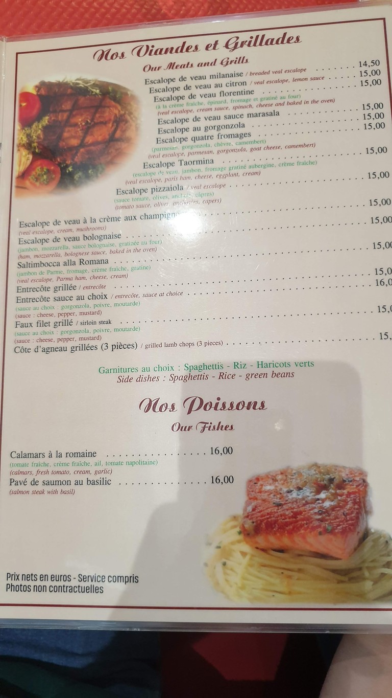 Taormina Pizzeria menu 2