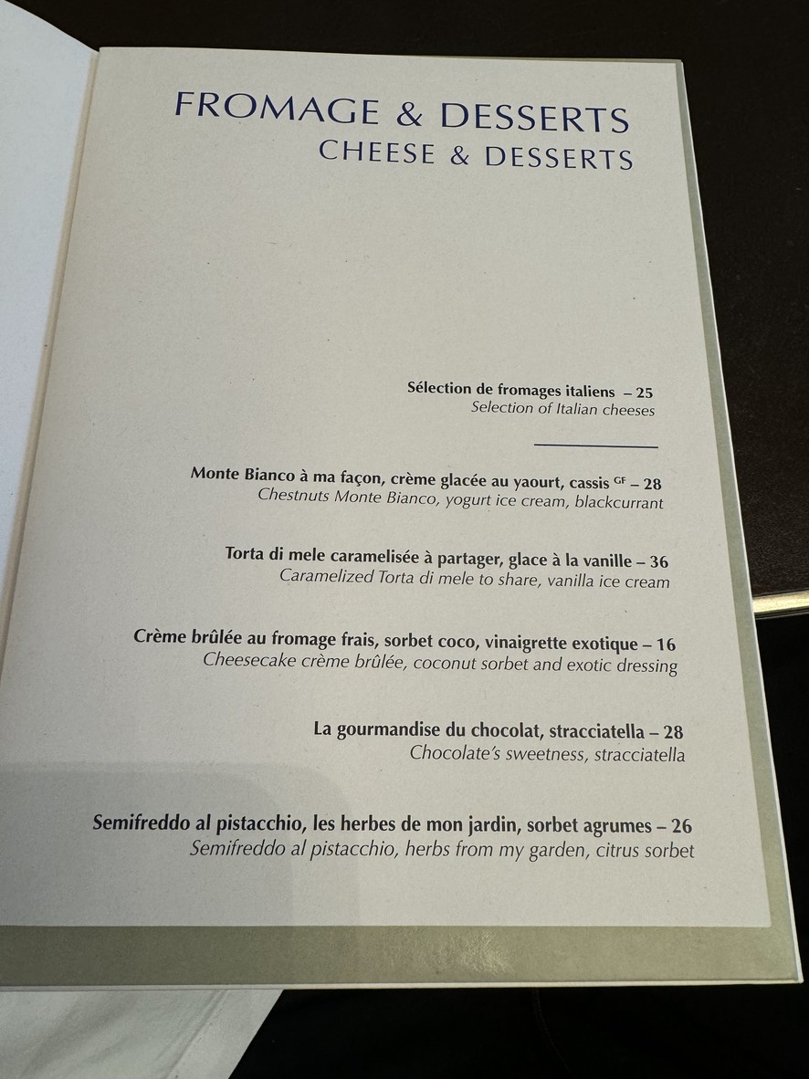 Le George menu 2
