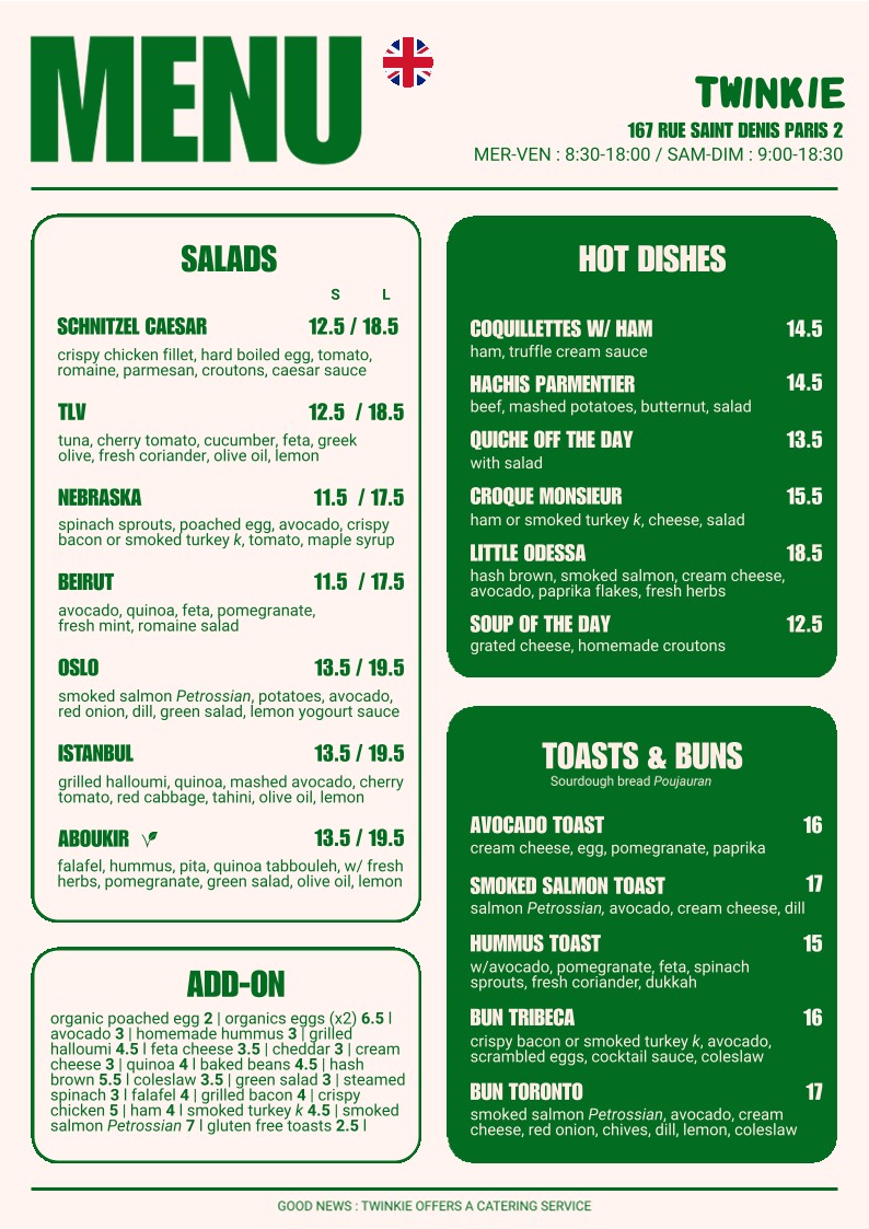 Twinkie menu 2