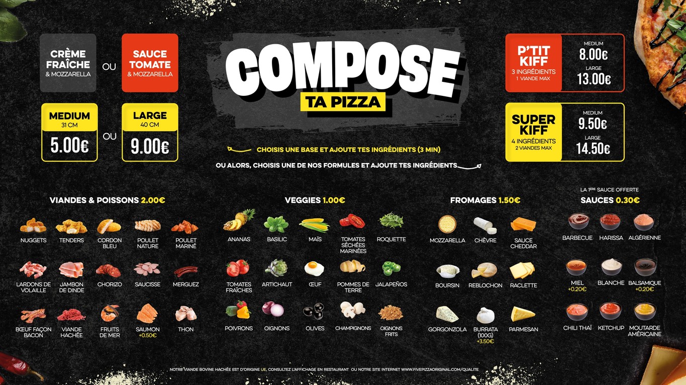 Five Pizza Original menu 3