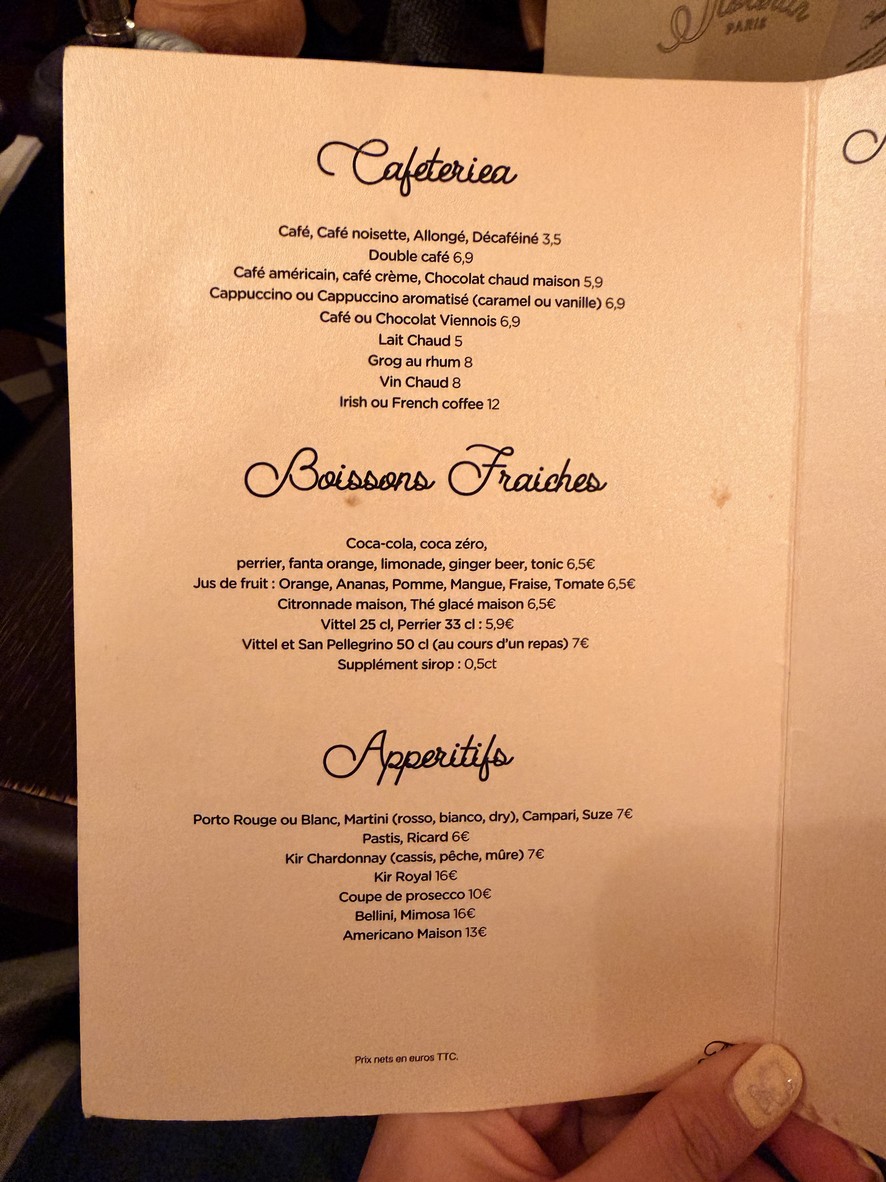 Le Florentin menu 3