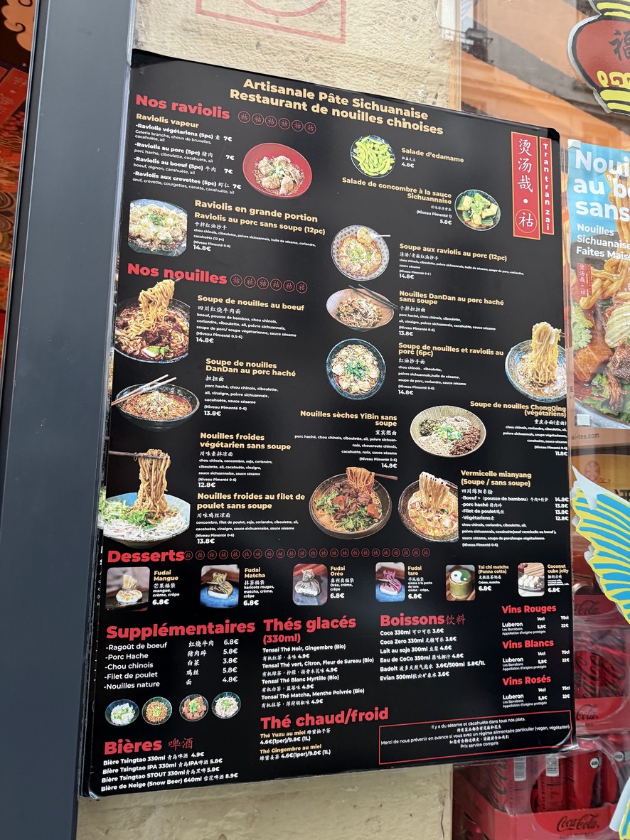 TranTranZai menu 1