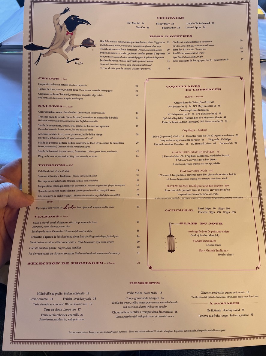 Le Grand Café menu 1