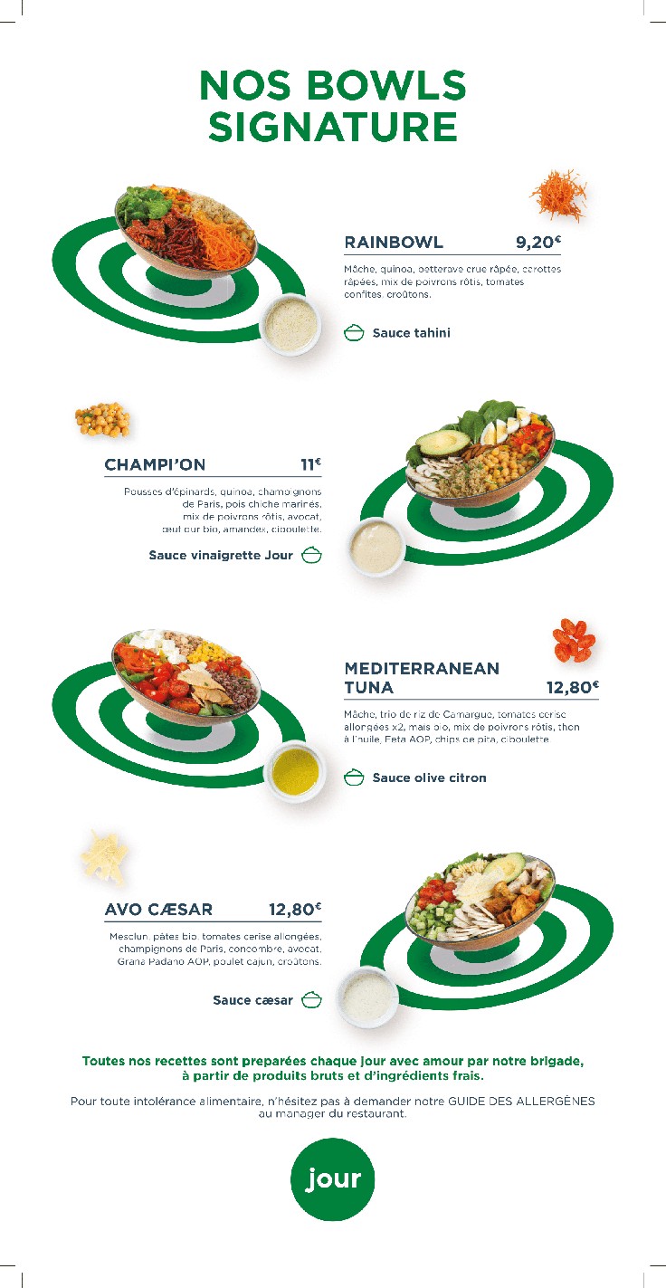 Jour Capucines menu 2