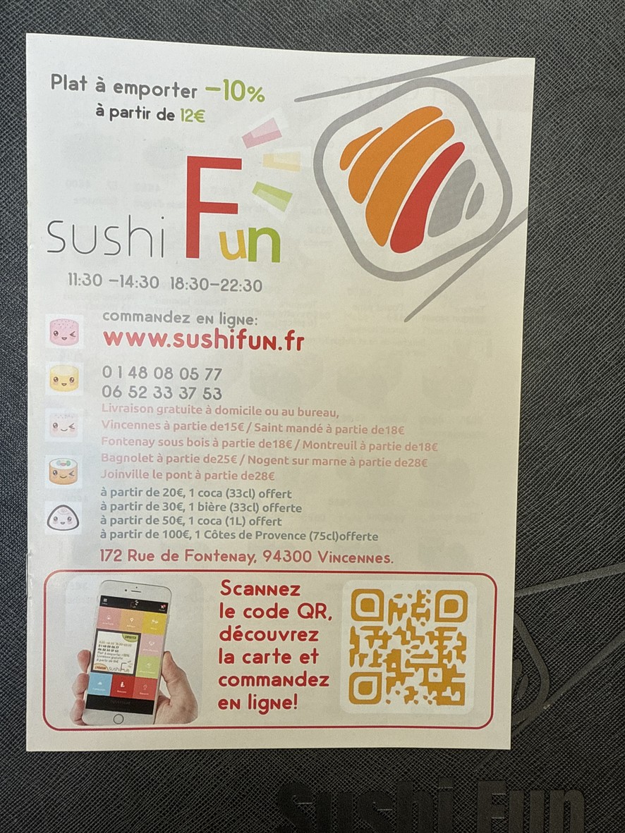 SushiFun menu 1