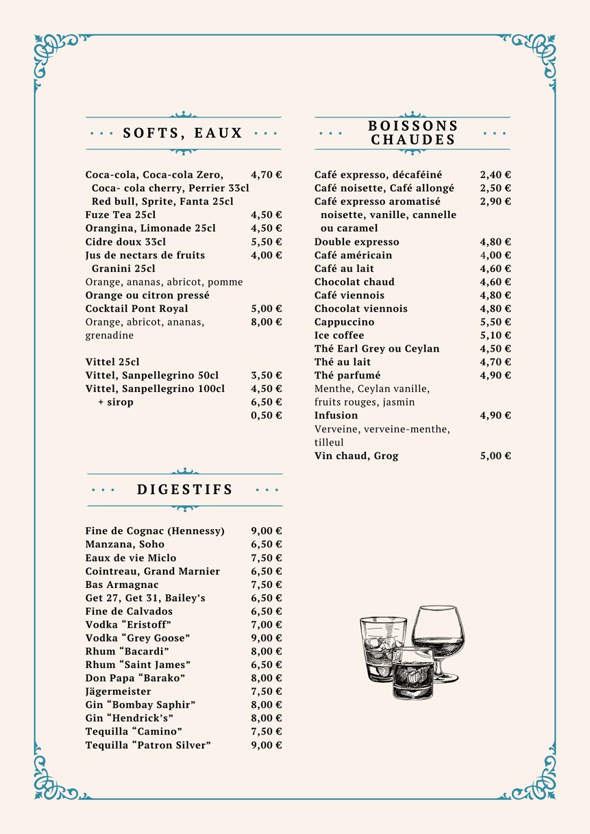 Le Pont Royal Cafe menu 4