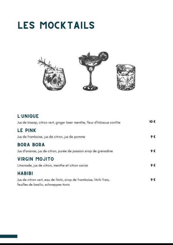 L'unique menu 6