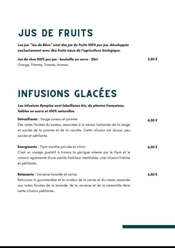 L'unique menu 7