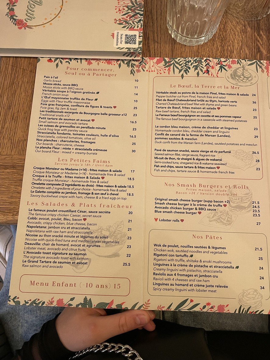 Café Fleur menu 1