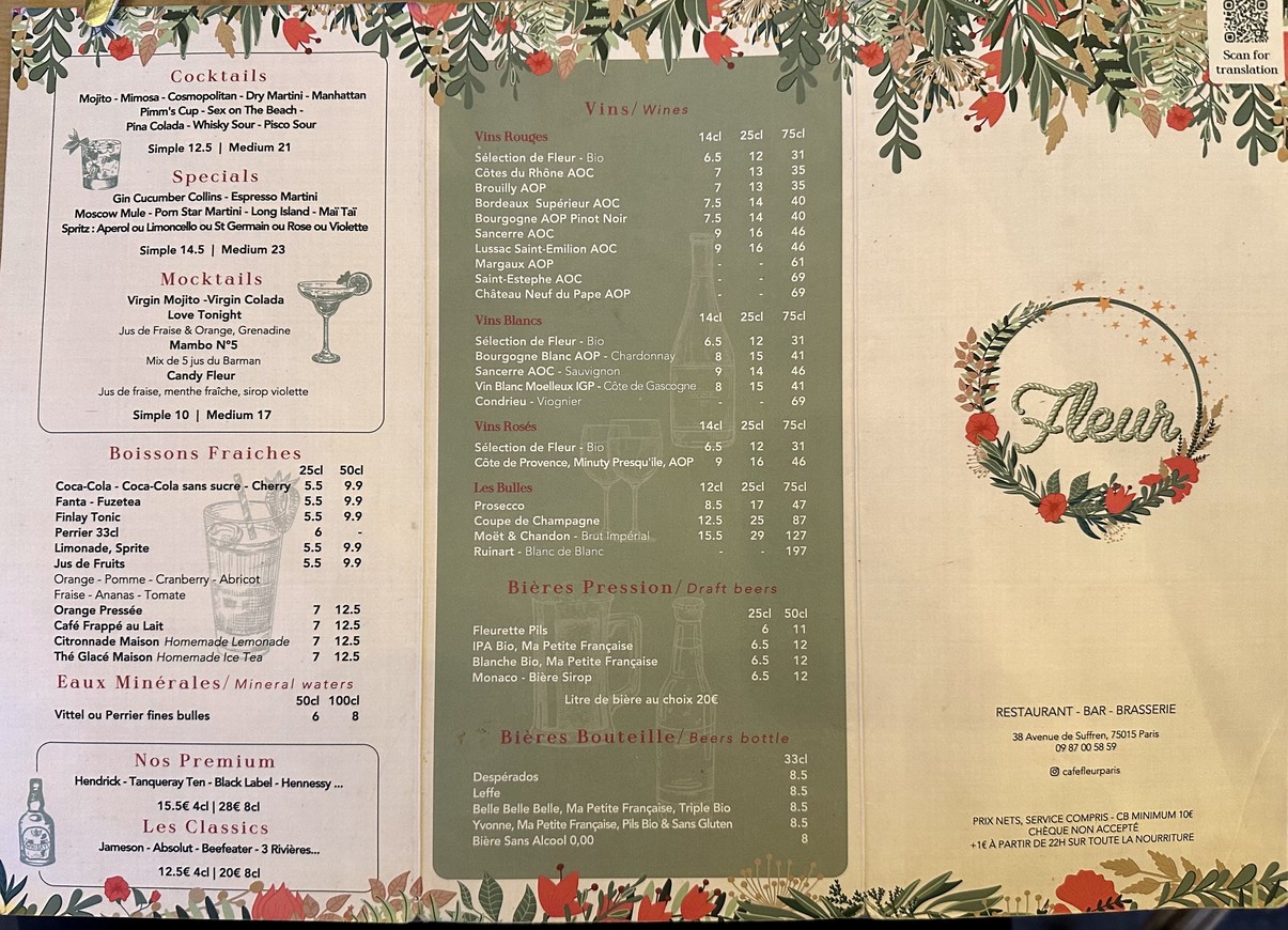 Café Fleur menu 4