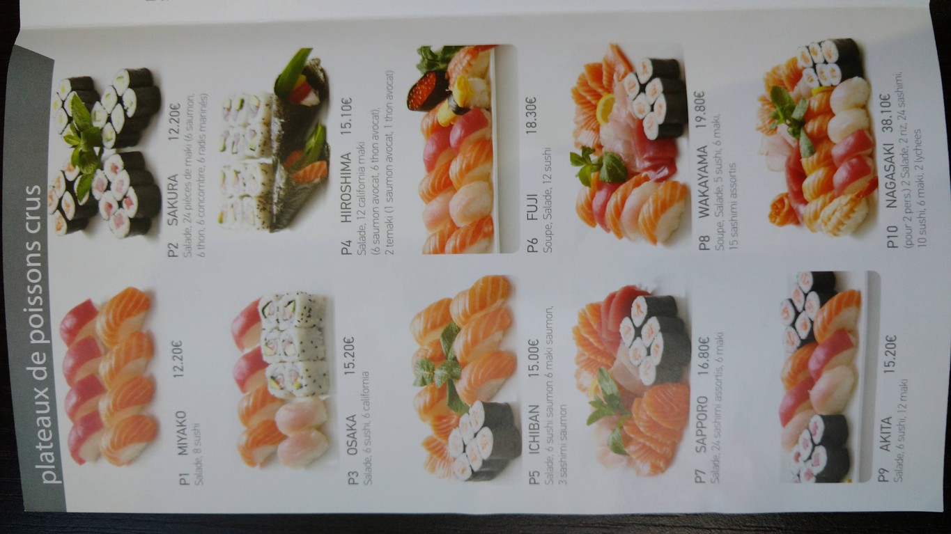 SUSHI CHATEAU menu 3