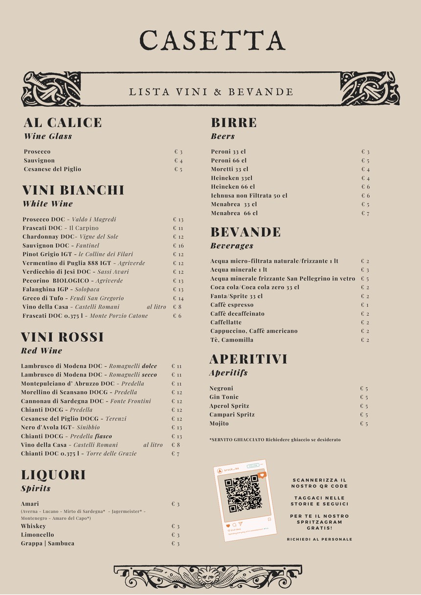 Casetta di Trastevere menu 3