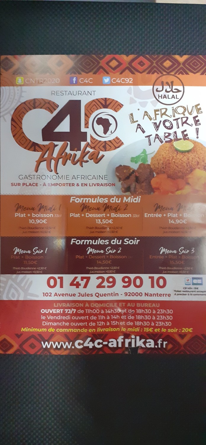 C4C AFRIKA menu 1