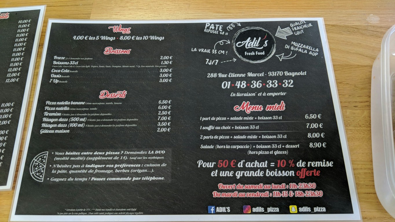 Adil's menu 2