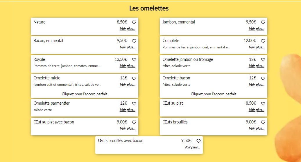 Le Petit Cardinal menu 2