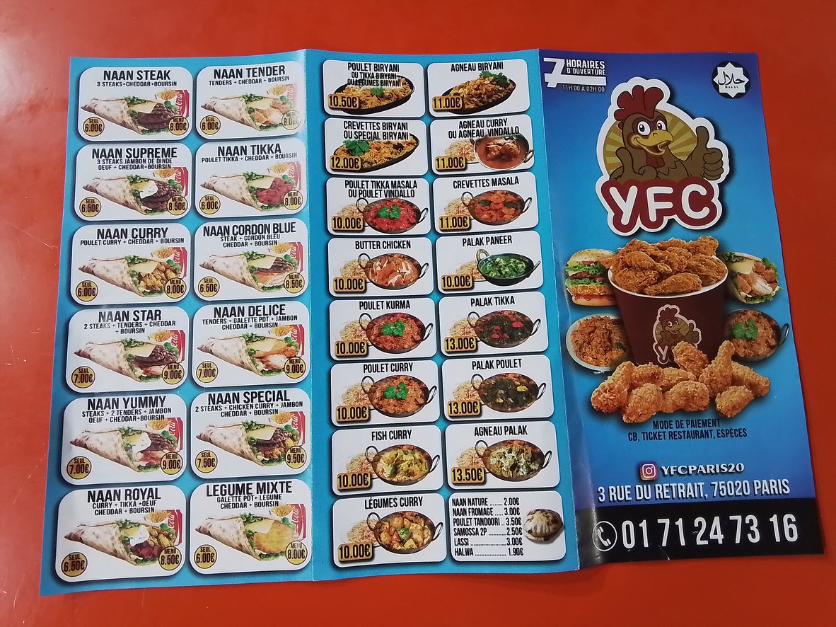 Yummy Fried Chicken menu 1