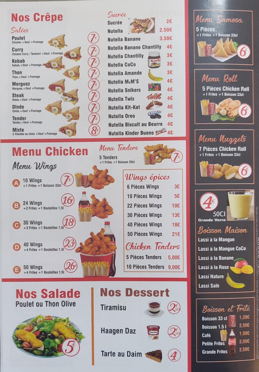 Restaurant Chick and Peri menu 2