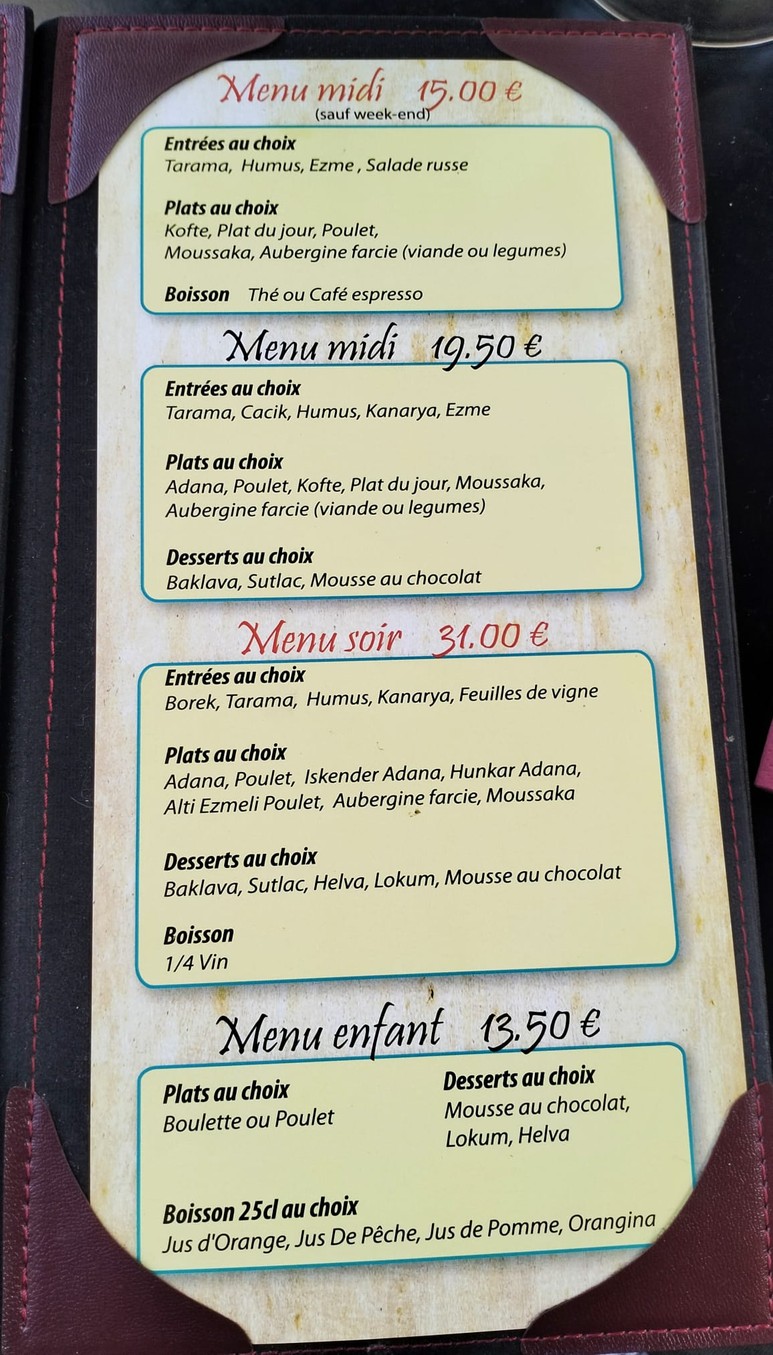 Grill Mesopotamia menu 1