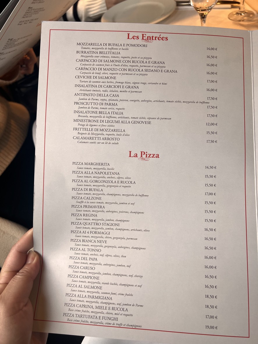 Del Papa menu 1